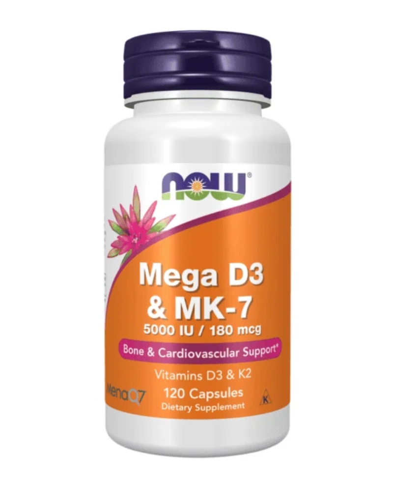 NOW FOODS_MEGA D-3 & MK-7 120 CÁPSULAS